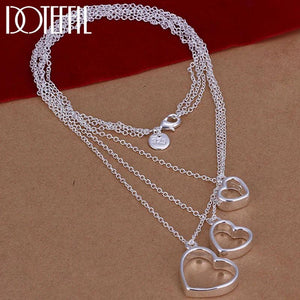 Sterling Silver Heart Pendant Necklace - Wedding Jewelry
