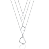 Sterling Silver Heart Pendant Necklace - Wedding Jewelry