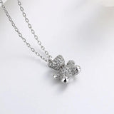 Zircon Bear Pendant Necklace S925 Silver Choker for Women