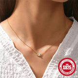 Plated Zircon Pearl Eyes Pendant Necklace Women Party Jewelry