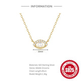 Plated Zircon Pearl Eyes Pendant Necklace Women Party Jewelry