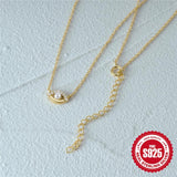Plated Zircon Pearl Eyes Pendant Necklace Women Party Jewelry