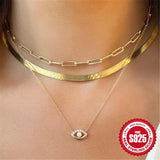 Plated Zircon Pearl Eyes Pendant Necklace Women Party Jewelry