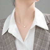 925 Silver Pearl Collarbone Necklace Wedding Anniversary Jewelry Gift