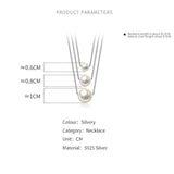 925 Silver Pearl Collarbone Necklace Wedding Anniversary Jewelry Gift
