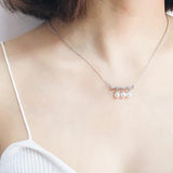 925 Silver Zircon Shell Pearl Necklace Pendant for Women