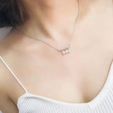 925 Silver Zircon Shell Pearl Necklace Pendant for Women