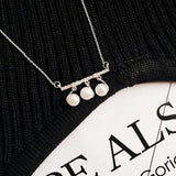 925 Silver Zircon Shell Pearl Necklace Pendant for Women