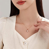 Sterling Silver Rabbit Moon Pendant Necklace for Ladies