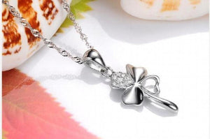 925 Silver Crystal Pendant Necklace for Women Wedding Party
