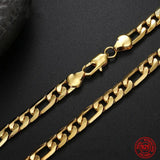 18K 8MM Flat Necklace Chain for Men Women Jewelry