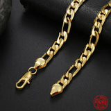 18K 8MM Flat Necklace Chain for Men Women Jewelry