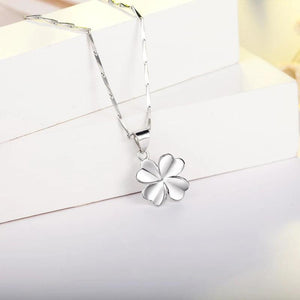 925 Silver Necklace Lucky Clover Pendant Jewelry Women Birthday Gift