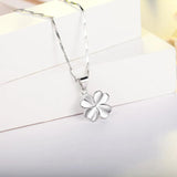 925 Silver Necklace Lucky Clover Pendant Jewelry Women Birthday Gift