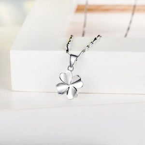 925 Silver Necklace Lucky Clover Pendant Jewelry Women Birthday Gift