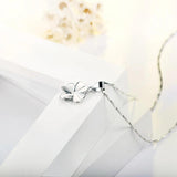 925 Silver Necklace Lucky Clover Pendant Jewelry Women Birthday Gift