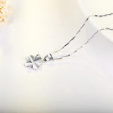 925 Silver Necklace Lucky Clover Pendant Jewelry Women Birthday Gift