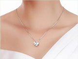 LUKENI Lucky Clover Pendant Necklace 925 Sterling Silver Lady Jewelry