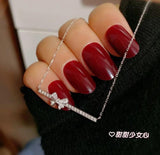 S925 Silver Bowknot Necklace Set for Women