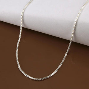 925 Sterling Silver Slim Box Chain Necklace Women Girls 16-24inch Jewelry