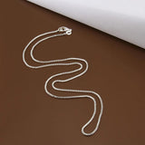 925 Sterling Silver Slim Box Chain Necklace Women Girls 16-24inch Jewelry