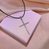 925 Silver Cross Pendant Geometric Necklace for Women