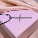 925 Silver Cross Pendant Geometric Necklace for Women