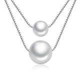 925 Sterling Silver Pearl Love Necklace H237