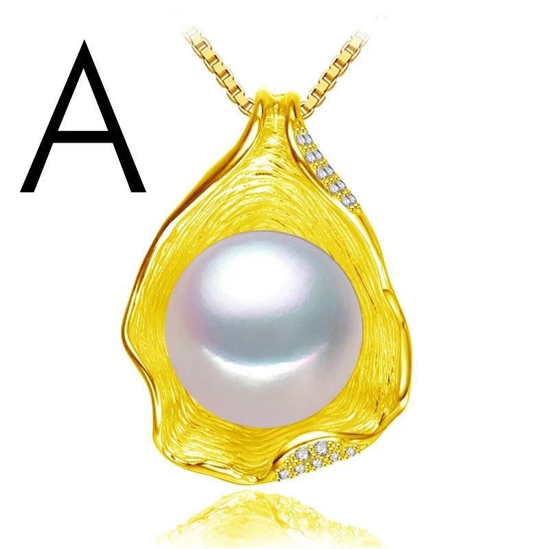 925 Silver Freshwater Pearl Necklace Pendant Jewelry For Women