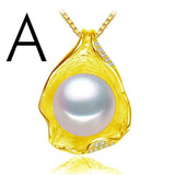 925 Silver Freshwater Pearl Necklace Pendant Jewelry For Women