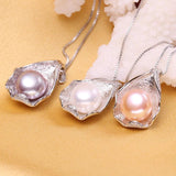 925 Silver Freshwater Pearl Necklace Pendant Jewelry For Women