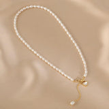 925 Silver Pearl Shell Heart Choker Necklace Women Fine Jewelry