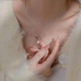 925 Silver Pearl Knot Choker Necklace Women Fine Jewelry