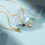 S925 Green Zircon Wedding Necklace for Women