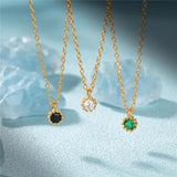 S925 Green Zircon Wedding Necklace for Women