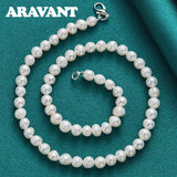 925 Silver Pearl Necklace Chain for Women Wedding Jewelry