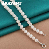 925 Silver Pearl Necklace Chain for Women Wedding Jewelry
