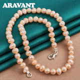 925 Silver Pearl Necklace Chain for Women Wedding Jewelry