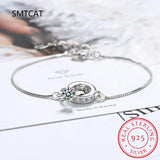 Geometric Zircon Charm Bracelet for Women Double Circle Design