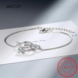Geometric Zircon Charm Bracelet for Women Double Circle Design