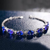 925 Silver Bracelet Sapphire Wedding Jewelry Gift