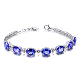 925 Silver Bracelet Sapphire Wedding Jewelry Gift