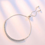 Moissanite Tennis Bracelet 925 Silver Adjustable Sparkling Lab Diamond