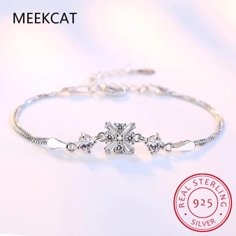 925 Silver Princess Cut Moissanite Bangle Wedding Bracelet