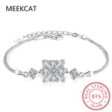 925 Silver Princess Cut Moissanite Bangle Wedding Bracelet