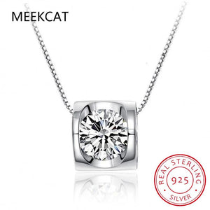 3CT Round Cut Moissanite Solitaire Pendant Necklace 925 Sterling Silver