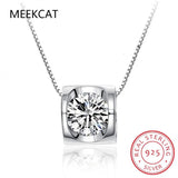 3CT Round Cut Moissanite Solitaire Pendant Necklace 925 Sterling Silver