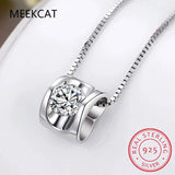 3CT Round Cut Moissanite Solitaire Pendant Necklace 925 Sterling Silver