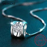 3CT Round Cut Moissanite Solitaire Pendant Necklace 925 Sterling Silver
