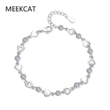 925 Silver Heart Cut Created Moissanite Diamond Bracelet